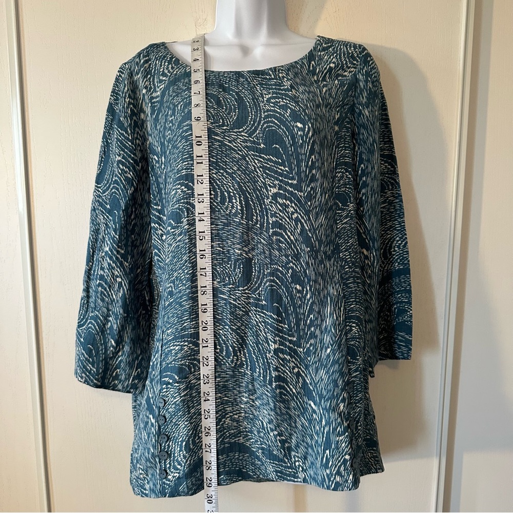 Soft Surroundings Women's Gauze Ocean Tunic Top Tandoori Spice Print- Size Small - Picture 7 of 12